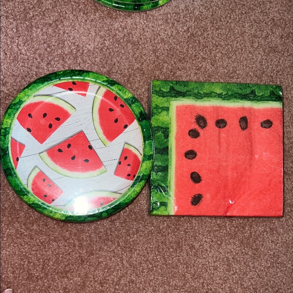 NWT 32pc Watermelon plates and napkins
